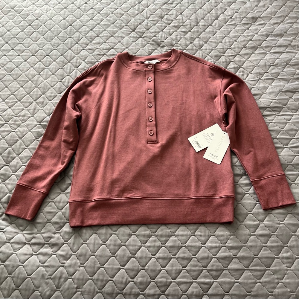 NWT Athleta Balance Henley Sweatshirt, size S